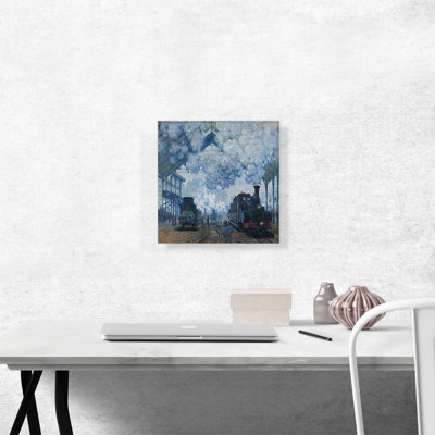 "Arrivage d'un train" par Claude Monet - reproduction d'art sur toile tendue