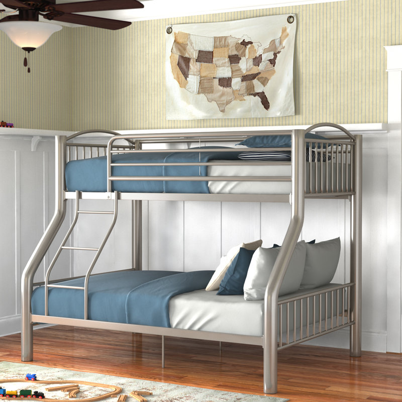 Malakai Kids Twin Over Full Bunk Bed, Pewter