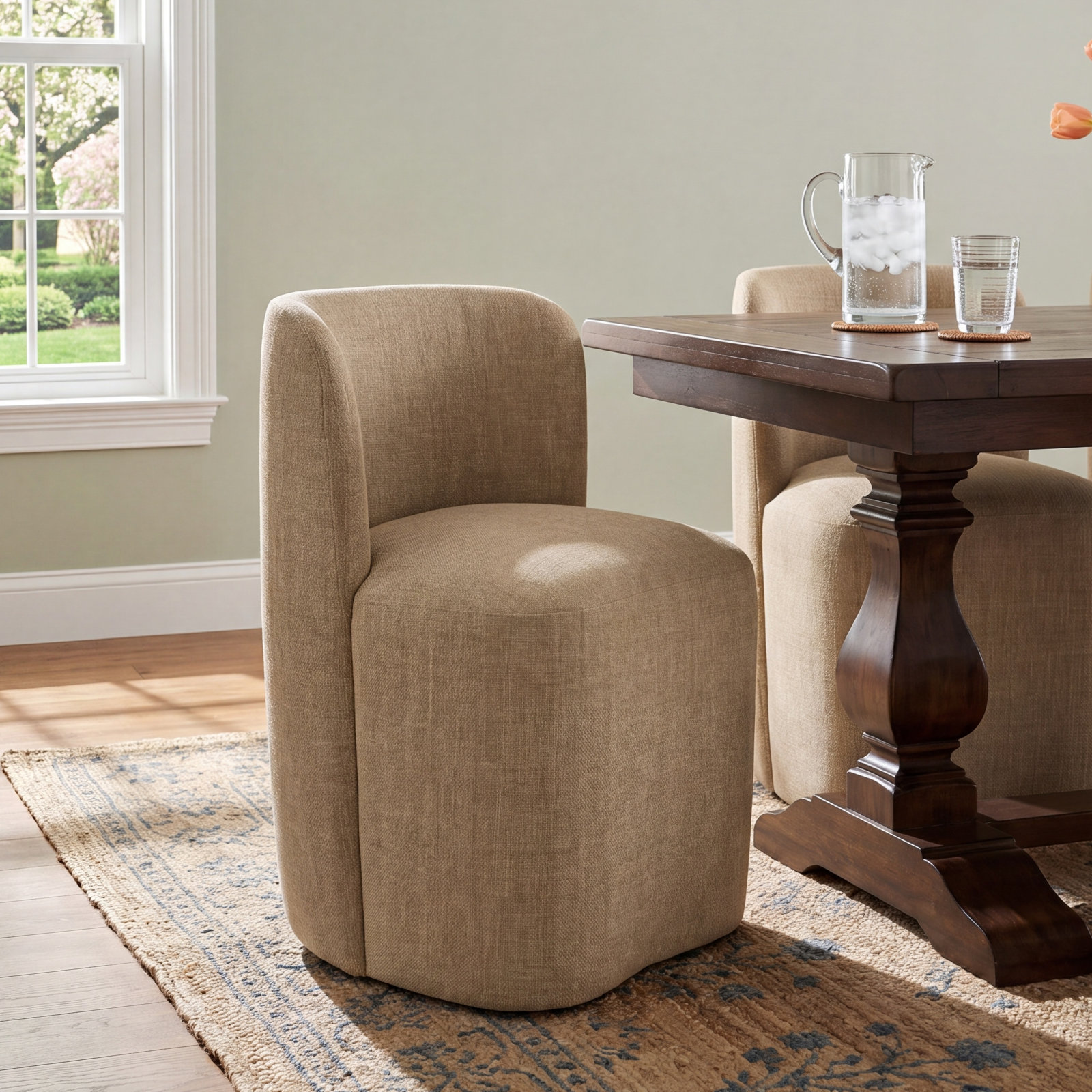 Stoffer Home x Cloth & Co. Gail Dining Chair, Relaxed Zinc Linen