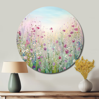 Goncalves - Art mural rond floral en métal