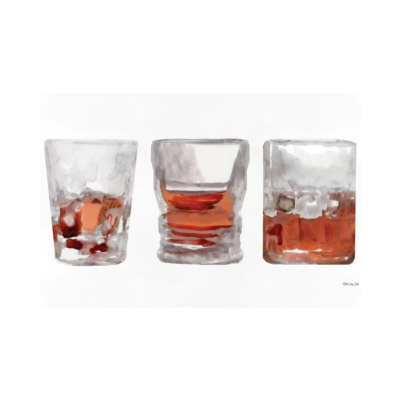 Bourbon Glasses I by Stellar Design Studio - Wrapped Canvas Gallery-Wrapped Canvas Giclée, 20.32 cm H x 30.48 cm W
