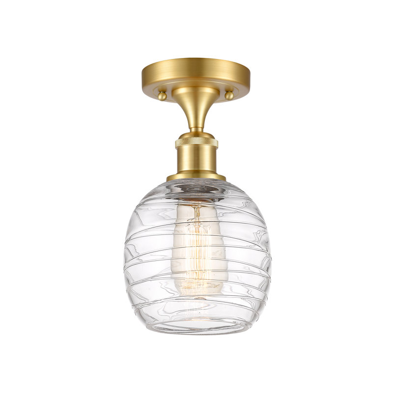 Carlucci Glass Semi Flush Mount, No Bulb Included, Oil Rubbed Bronze