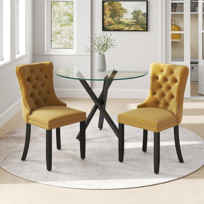 Round Glass Table Dining Set by House of Hampton