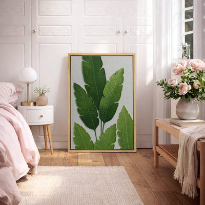 Œuvre botanique de feuille tropicale minimaliste, plante verte moderne, photos, impression sur toile encadrée
