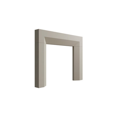 Beveled Cast Stone Fireplace Surround with Bullnose Hearth