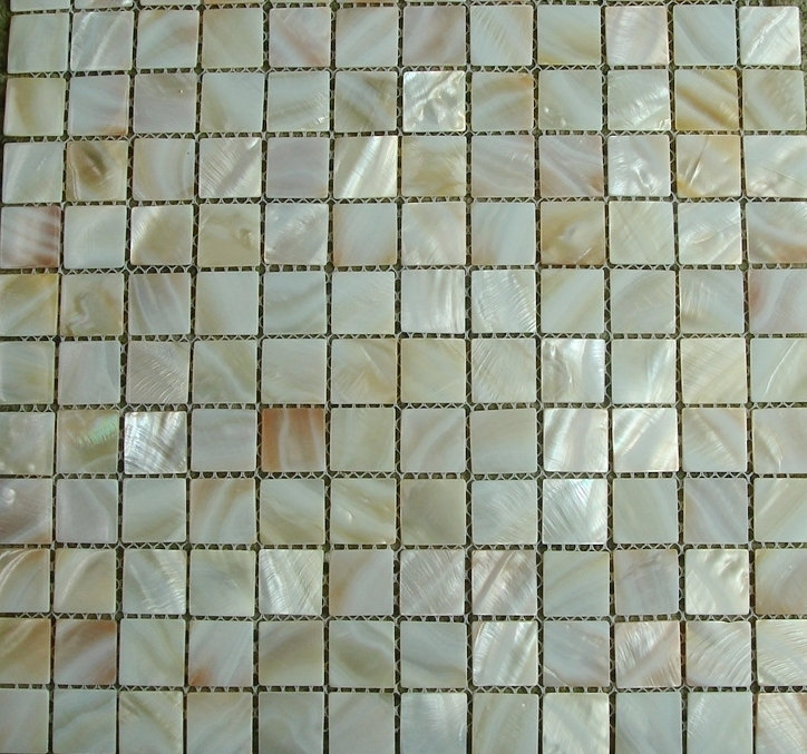 Carreau de mosaïque de mur et de plancher en coquillage 1 "x 1" SeaTile, Blanc