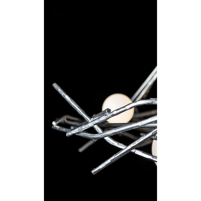 Brindille 6 - Light Sputnik Globe Chandliers, Sterling