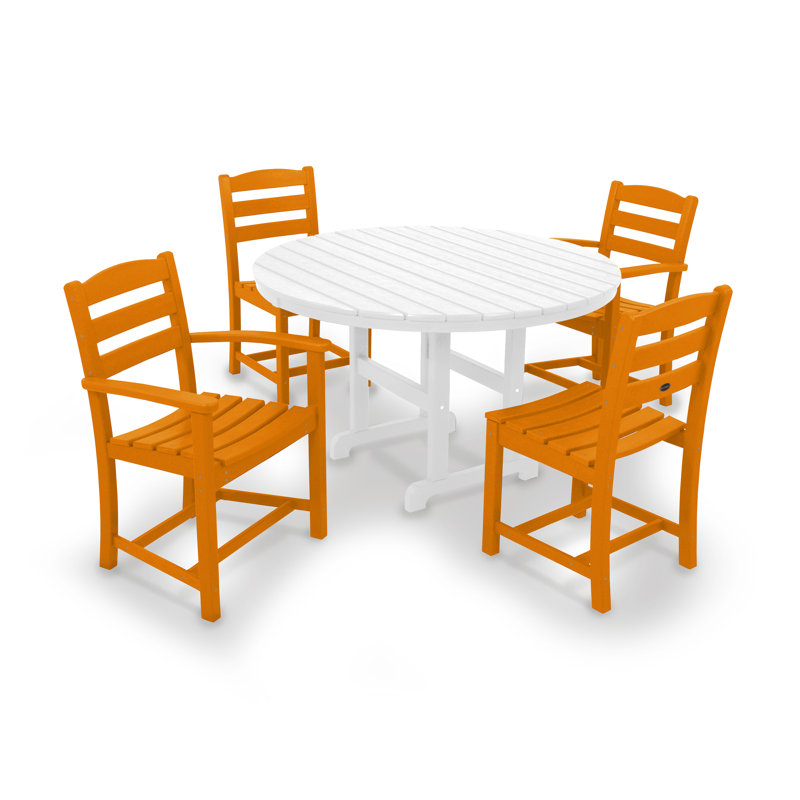 Ensemble repas 5 pièces La Casa Café, Tangerine / blanc