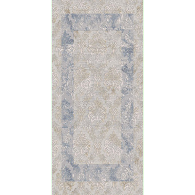 Tapis décoratif touffeté crème/bleu Hibbard