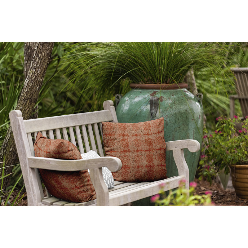 Housse et insert de coussin carré extérieur HH Revival Patina, H 16 po x l 16 po x p 2 po, Orange / rouille