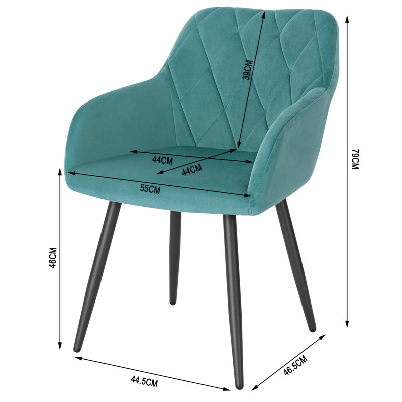 Alvion Upholstered Dining Chair, Turquoise
