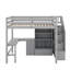 Lit mezzanine double avec bureau et tiroirs-663389748