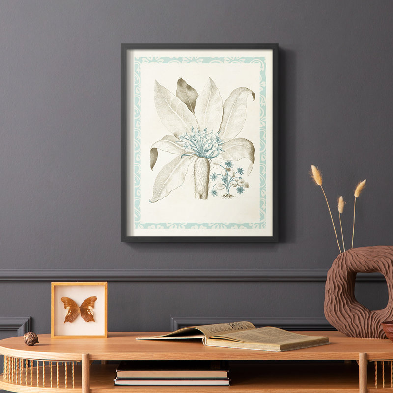 Willow Blue Besler, reproduction encadrée en V - bois massif, Noir, H 10 po x l 8 po
