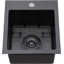 Évier de cuisine à simple cuve en acier inoxydable noir mat 13 po x 15 po