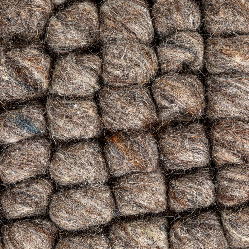 Pouf carré en laine de Nouvelle-Zélande, Gris laine