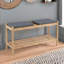 Namaan Wooden Bamboo Storage Shoe Bench With Seat Hallway Entryway Furniture