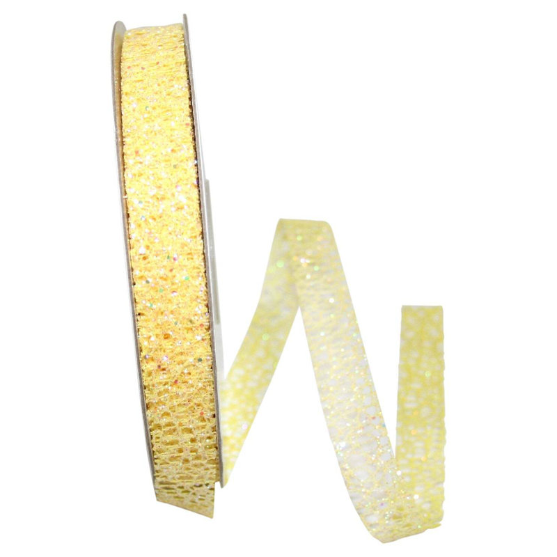 Ruban en mailles de 5/8 po X25YDS, Jaune