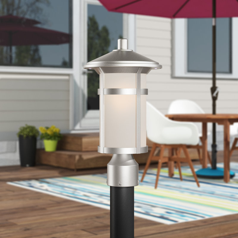 Tête de lanterne câblée à 1 lumière 15 po Misu, Argent brossé