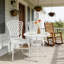 Ensemble de 2 bistro de patio, aluminium coulé, ensemble d'extérieur avec trou pour parasol, ensemble de table et de chaises 3 pièces, ensemble de bistro pour cour / jardin / pelouse, blanc