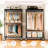 Noeleen Rolling Clothes Rack with Adjustable Shelves & Side Hooks