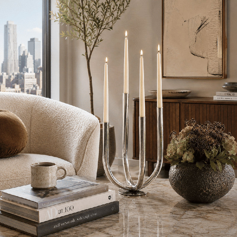 Bianca 15.3'' H Stainless Steel Tabletop Candelabra