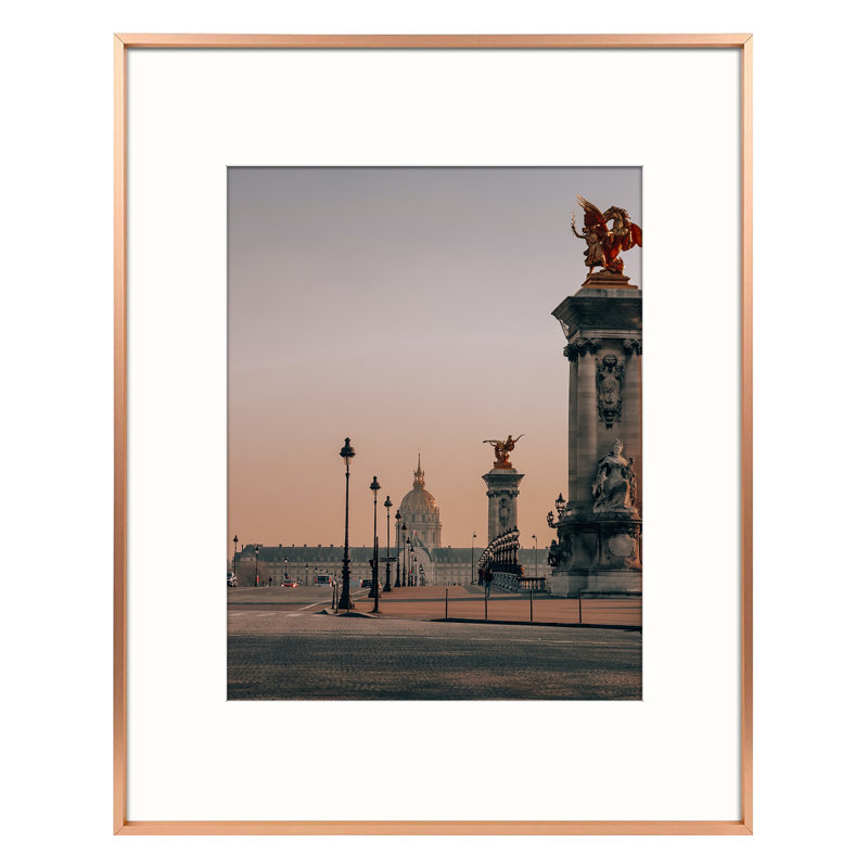Ailisa Metal Picture Frame, Photo Frame with Mat, Rose Gold, 11" x 14"