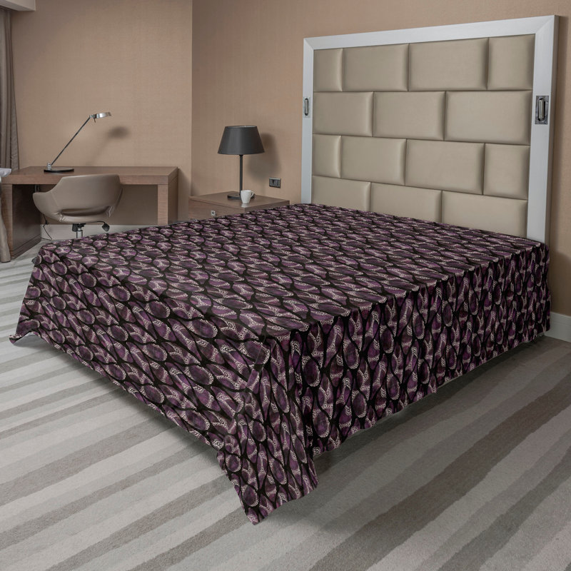 Drap abstrait Ambesonne, Drap plat pour taille de lit très grand californi