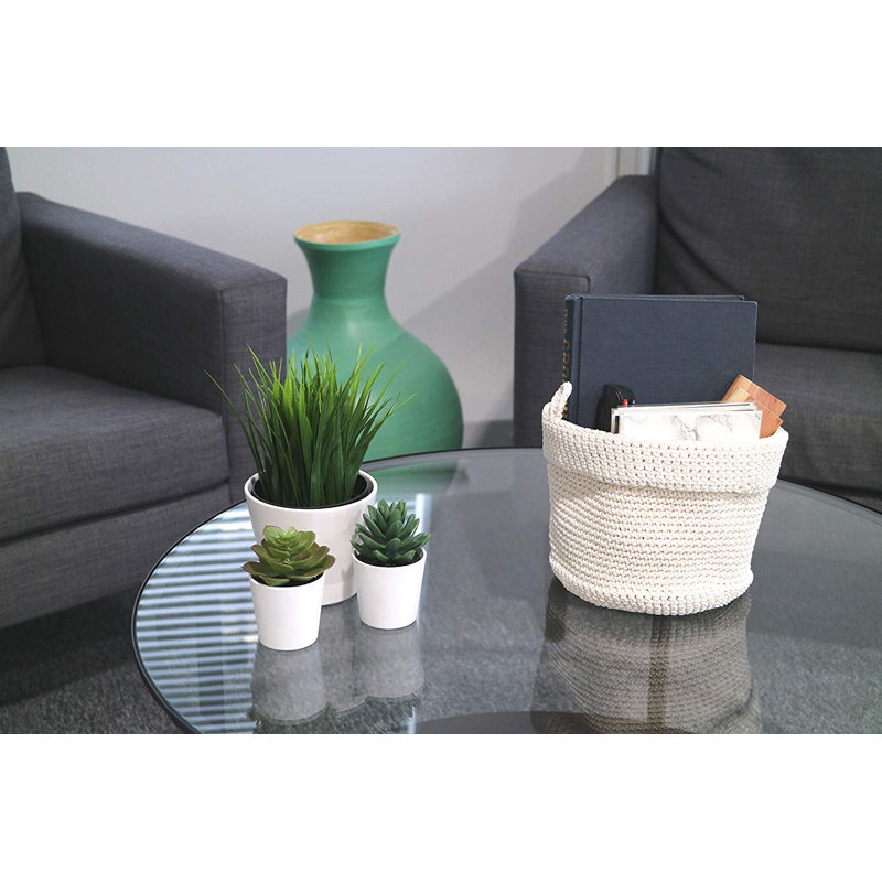 Clay Roberts Fabric Decorative Basket, Beige