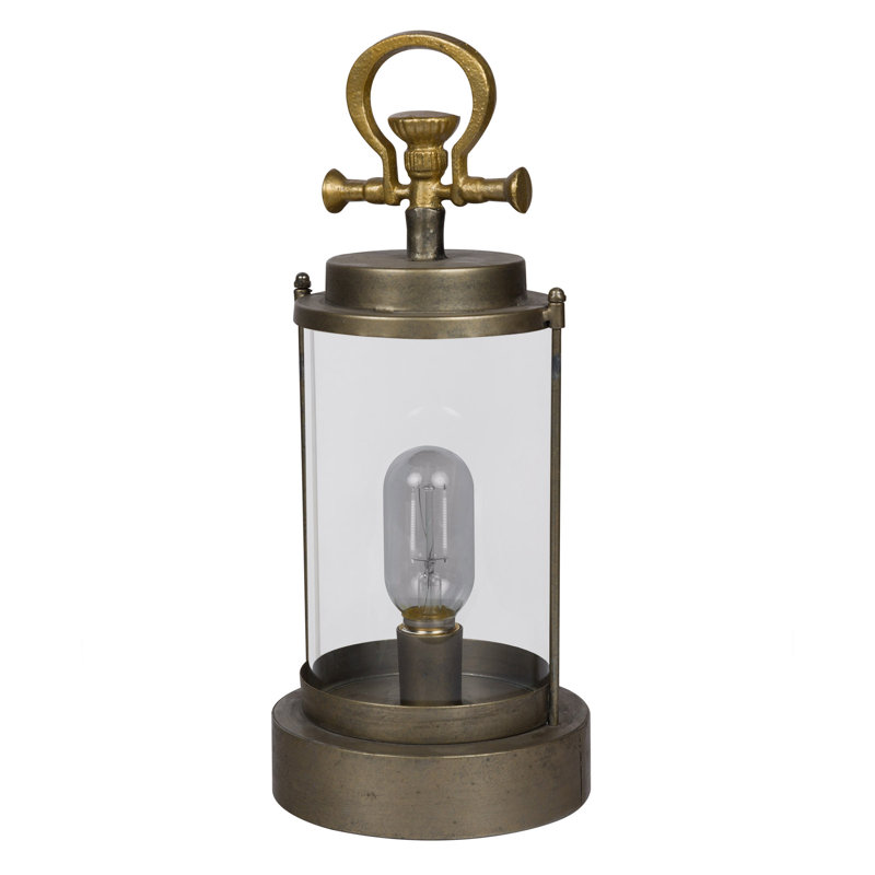 Lanterne rétro en métal et verre avec lumières DEL chaudes, H 15 po x l 6 po x P 6 po