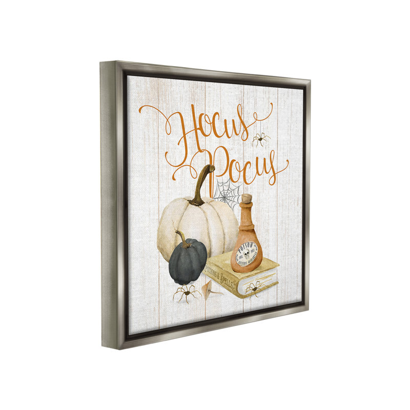 "La phrase d'Halloween" par Deane Beesley sur toile, Cadre flottant gris lustré, H 25 po x l 25 po