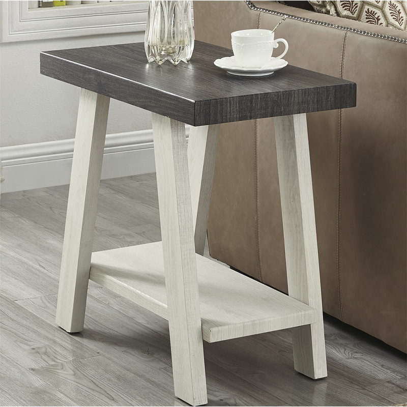 Table d'appoint Contemporary, Weathered Charcoal/Beige