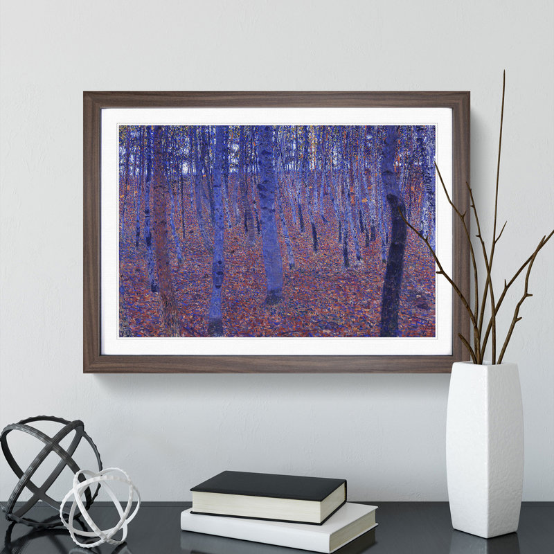Beech Grove Forest Vol.3 by Gustav Klimt - Picture Frame Painting, Walnut Framed, 48cm H x 65cm W x 2cm D
