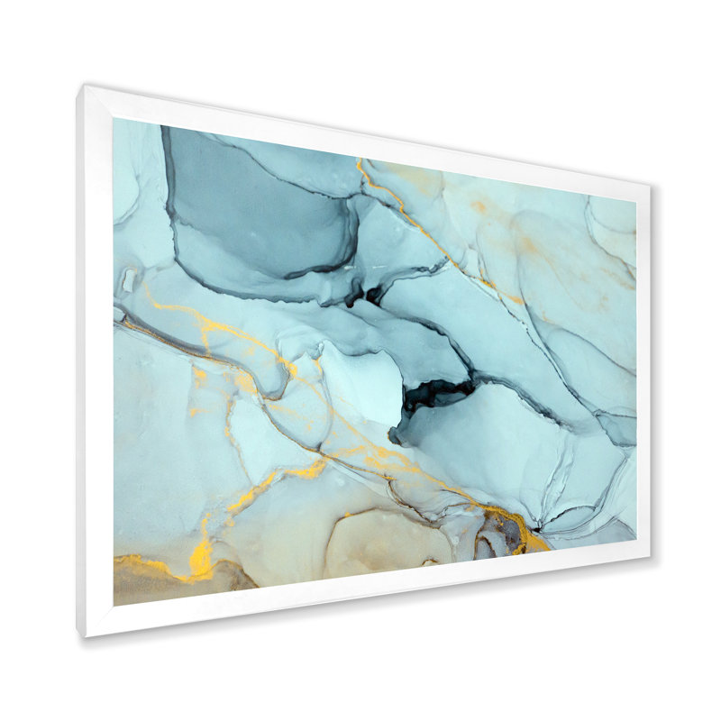 «Golden Turquoise», art mural sur toile Glam, H 8 po x l 12 po x P 1 po, Toile blanche avec cadre photo