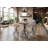 Zalo Pine Solid Wood Top Metal Base Dining Table