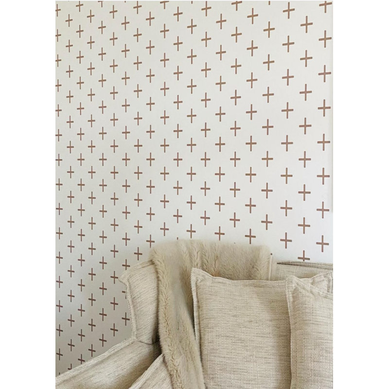 Rouleau de papier peint adhésif de 10 pi x 24 po «Lady Paranjape», Véritablement taupe, Faux Grasscloth, Non collé