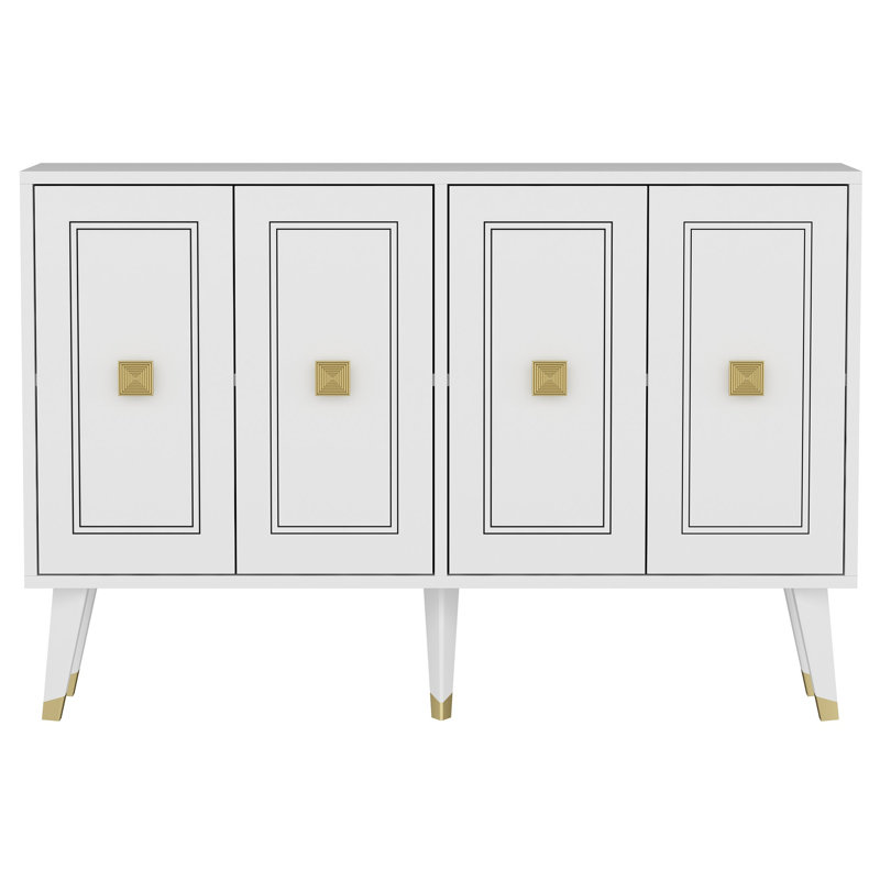 Odessa 80cm Sideboard, White/Gold