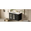 Meuble-lavabo flottant 36 po avec lavabo en céramique, armoire de salle de bain murale avec 3 tiroirs et système de fermeture en douceur