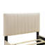 Lit plateforme tapissier simple en velours avec lit gigogne simple, beige-112511388-106492948