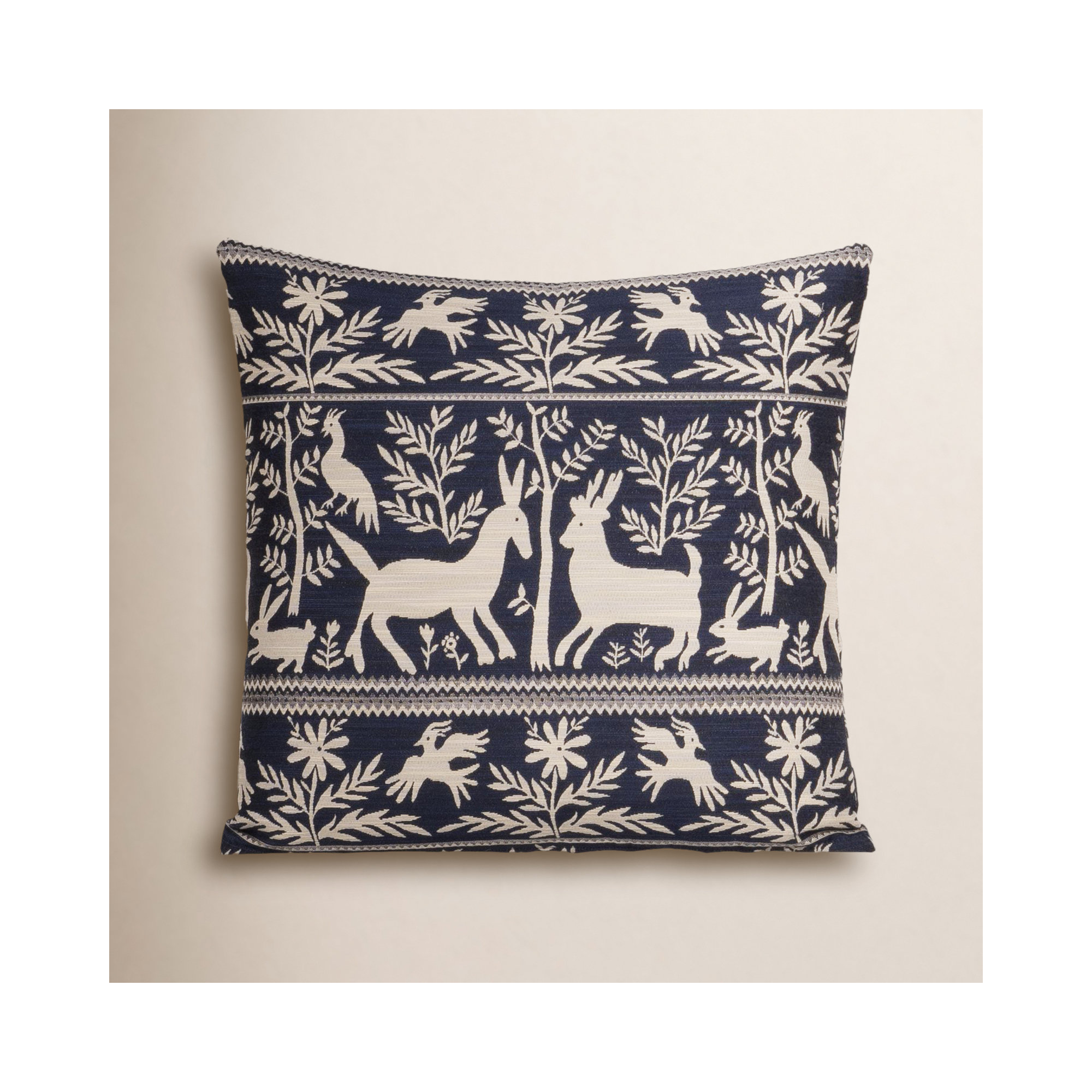 Bernardine Indigo 20" Throw Pillow, Polyester, Square 26"