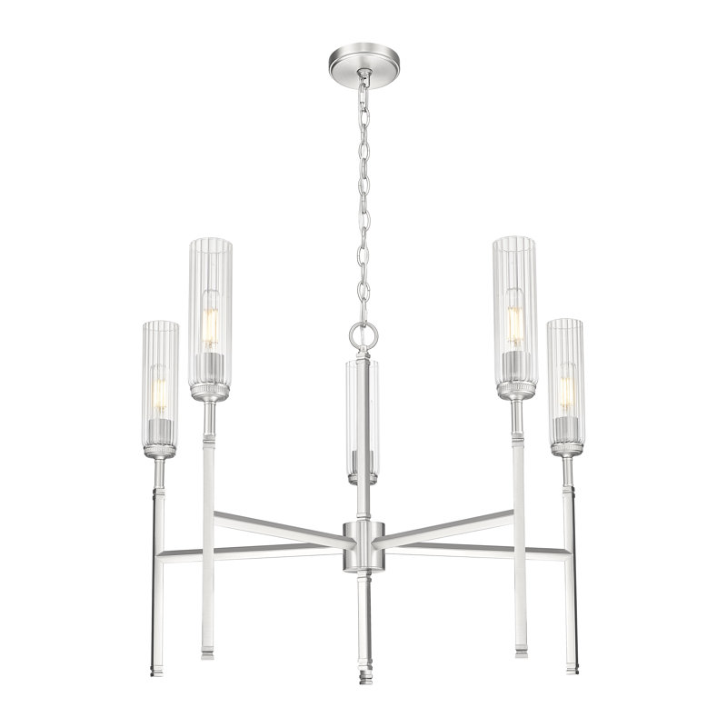 Lustre 5 lumières Granton, Nickel brossé