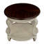 Table de bout ronde, canapé en bois massif deux tons, table d'appoint avec tablette et table de coin de 22 po-210723776