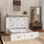 Armoire lit escamotable Murphy avec station de charge, lit plateforme pliable multifonctionnel avec 1 grand tiroir de rangement pour chambre d'amis, petite chambre-281537879-281537873