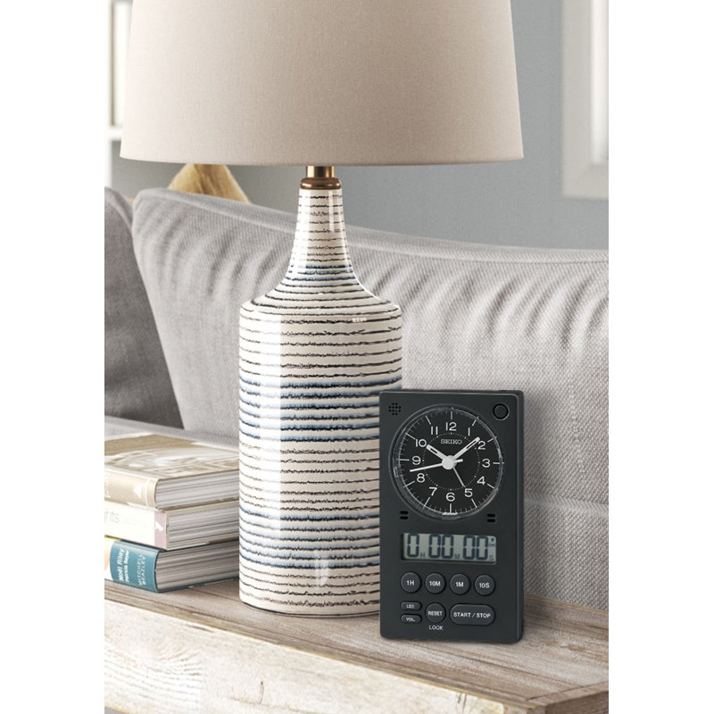 QHE190KLH Timer Clock, Black, Black