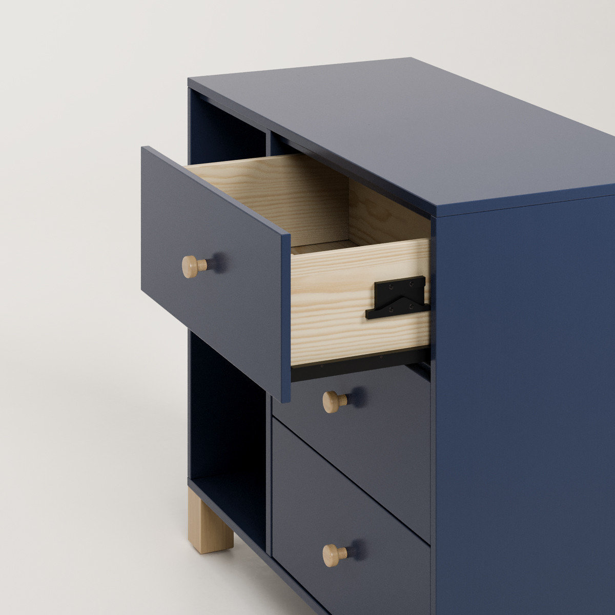 California 3-Drawer Combo Dresser, Midnight Blue