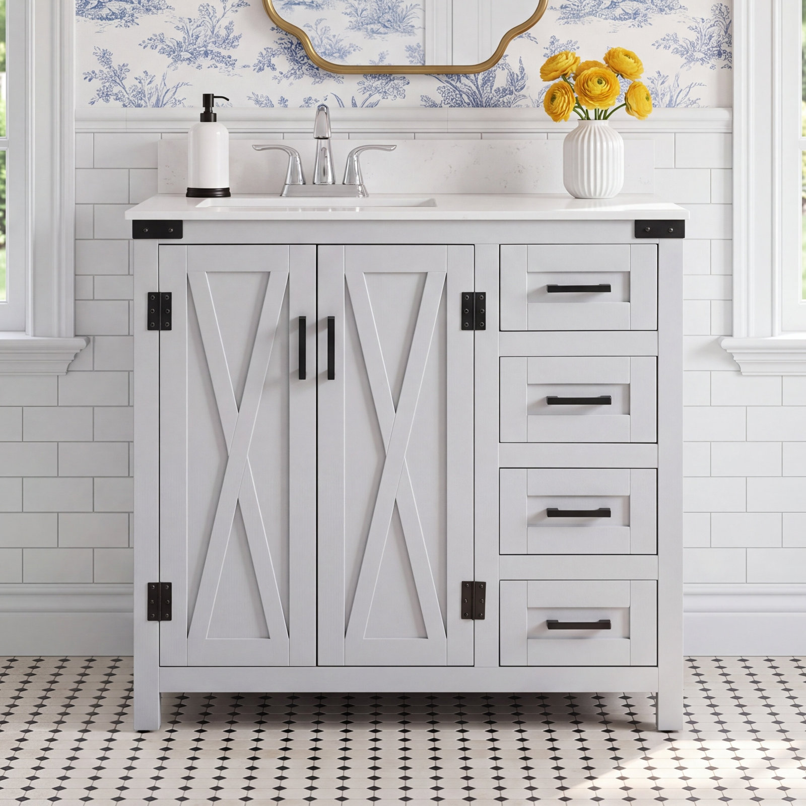 Slayton 36 " Single Bathroom Vanity, Gray