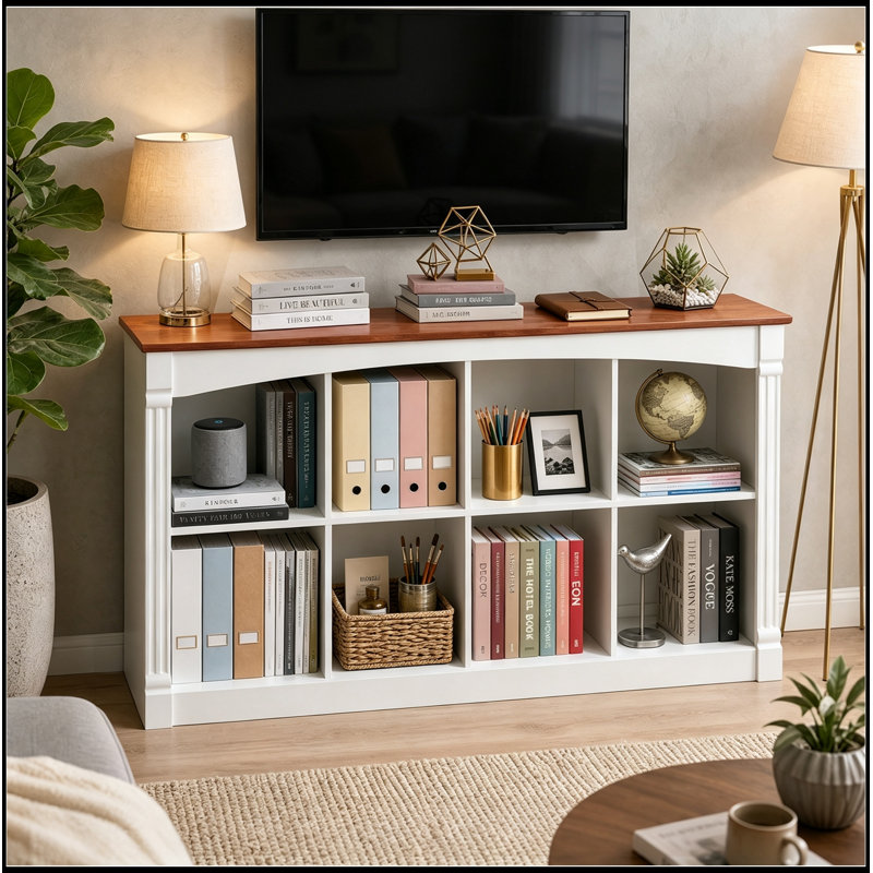 Meuble télé avec tablette ouverte