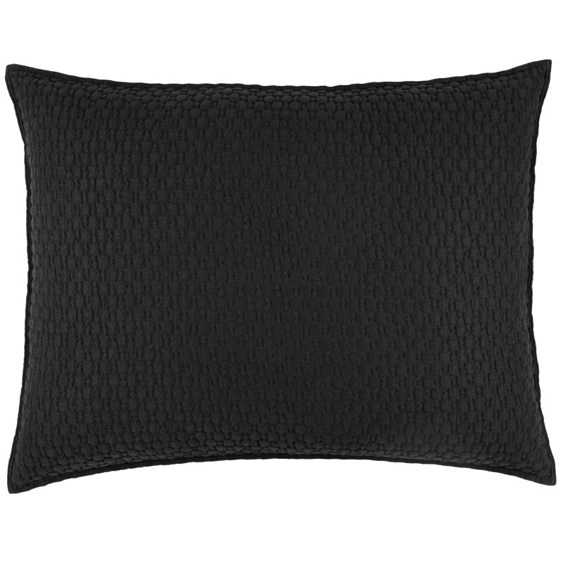 Lodi Matelasse Sham, Black, Dutch Euro