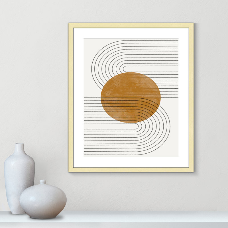 Échos courbés par Miuus Studio, 21.5'' W x 25.5'' H, Imprimé mat, Or mat