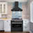 Cosmo 36 in. Nebula Collection 4.4 cu. ft. Gas Range, 5 Burners, Rapid Convection Oven, Cast Iron Grates in Matte Black