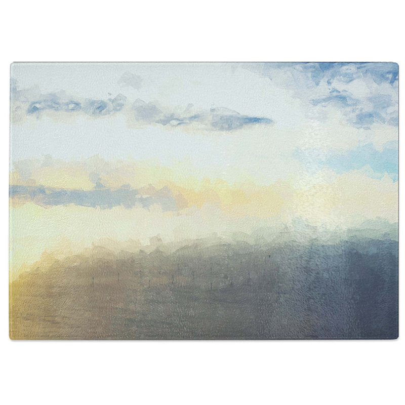 Tempered Glass Wind Farm in Abstract Chopping Board, 28.5 cm W x 20 cm L